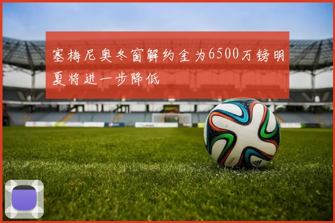 塞梅尼奥冬窗解约金为6500万镑明夏将进一步降低